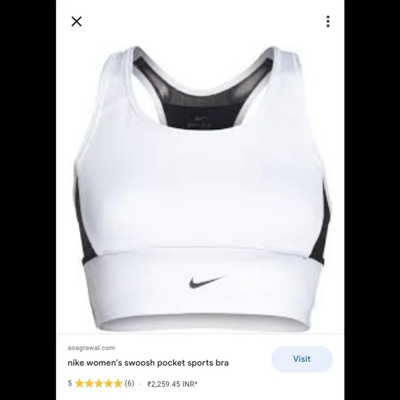 ❌❌SOLD❌❌NIKE SWOOSH POCKET BRA 🤍🖤 - Picture 12 of 13